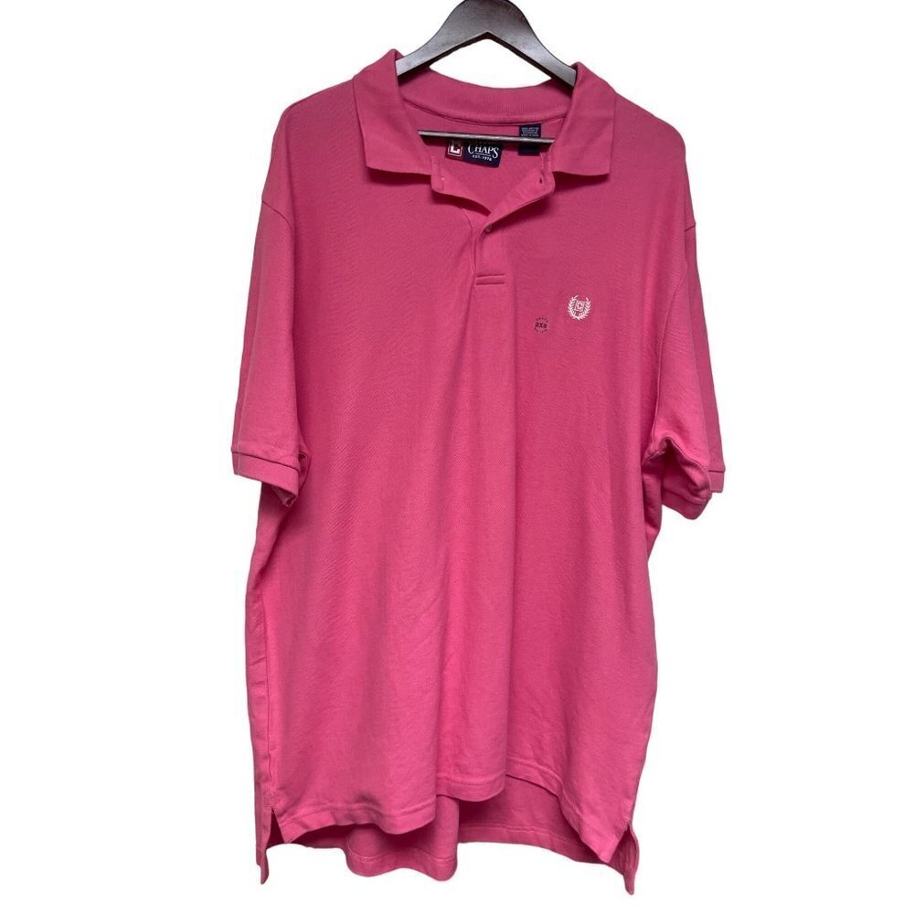 NEW! Chaps Pink Polo Short Sleeve Shirt Men's Size 2XB 100% Cotton